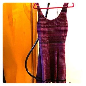 Purple and black knit dress